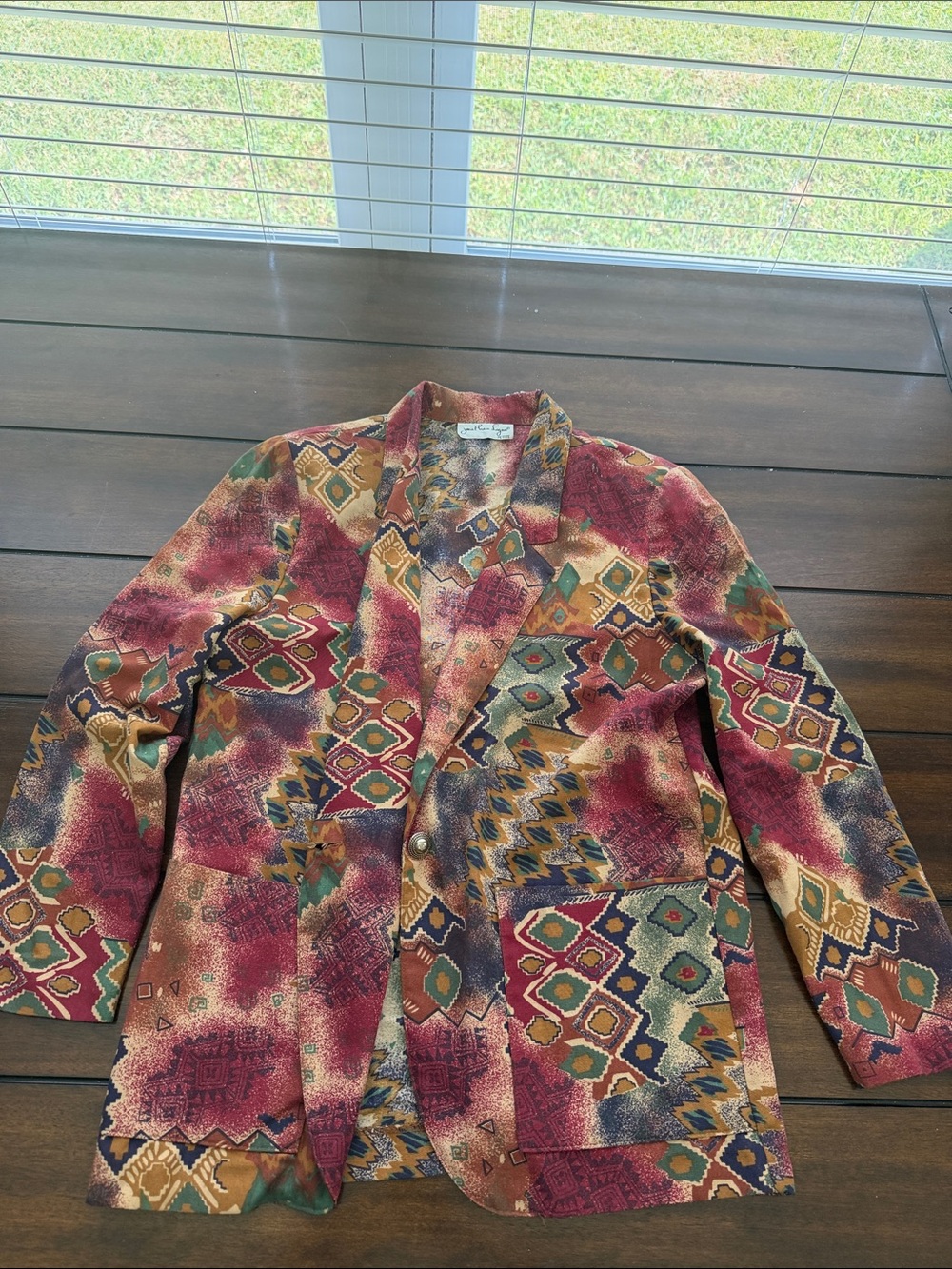 Women’s Petite Multicolor Patterned Blazer Jacket